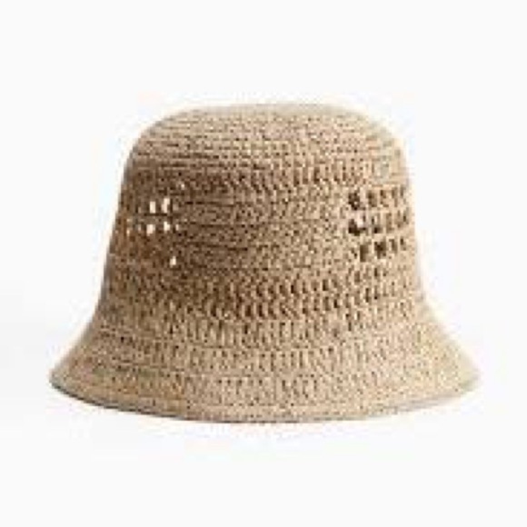 H&M Straw Crochet Bucket Hat- S/54- NWT - Picture 3 of 7